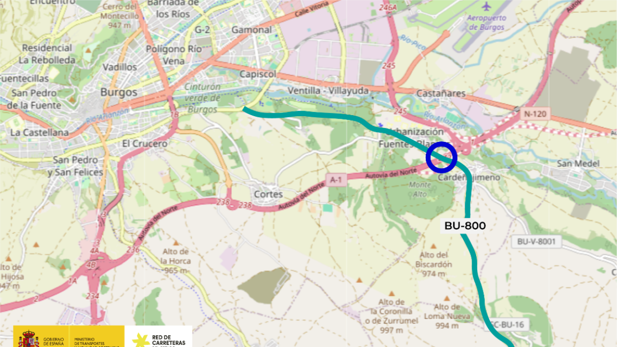 Mapa de la zona en la que se actuará.