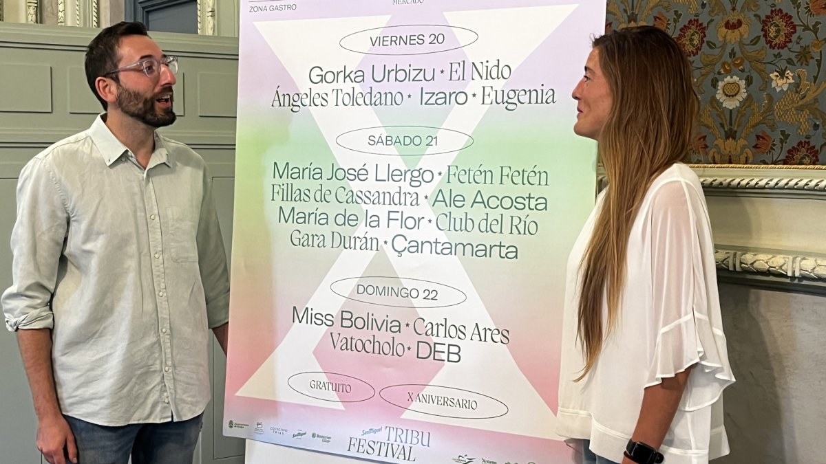 La concejal de Cultura y Turismo, Marta Alegría, y Héctor Aguilar, director del Festival Tribu.