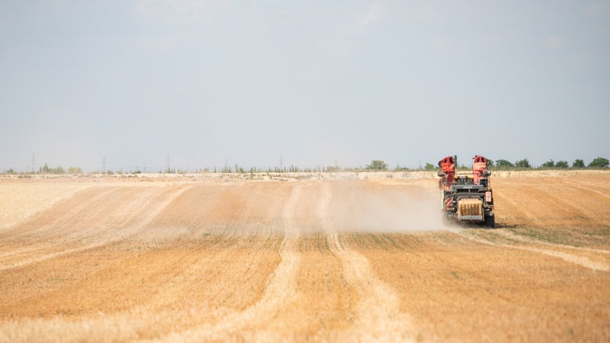 Archivo - Maquinaria trabajando un campo de pasto, a 17 de junio de 2024, en Albacete, Castilla-La Mancha (España).