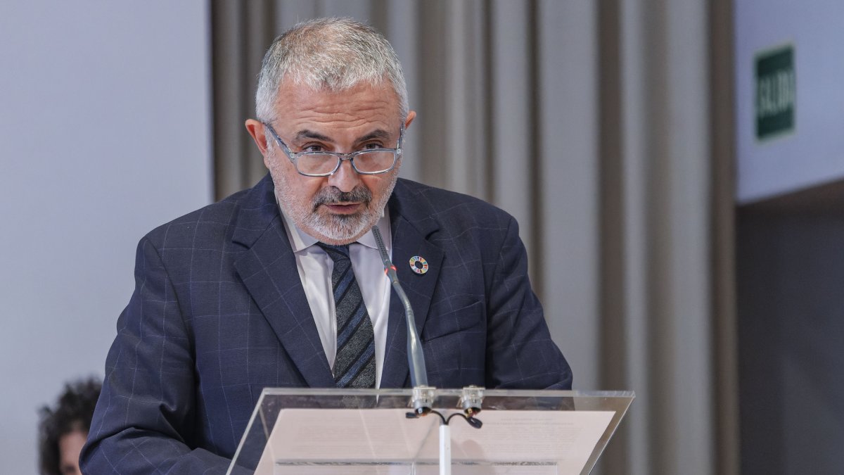 Pedro de la Fuente, durante el acto de la fiesta de Instituciones Penitenciarias.