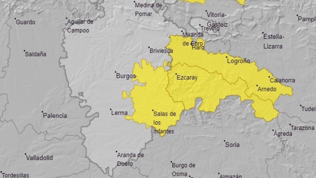 Imagen de previsión del tiempo en la provincia de Burgos.