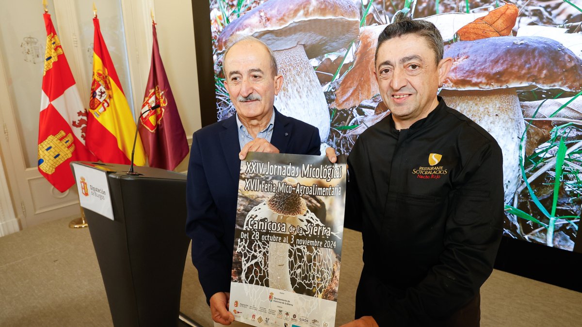 Ramiro Ibáñez y Nacho Rojo, durante la presentación de las Jornadas Micológicas de Canicosa.