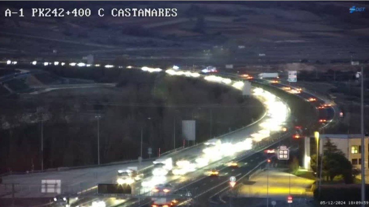 Retenciones en las cercanías de Burgos en la AP-1.