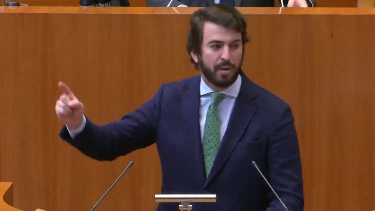 El portavoz del Grupo Parlamentario Vox, Juan García-Gallardo, en las Cortes.
