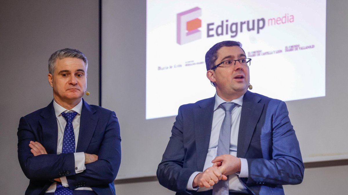 Óscar del Diego, director técnico y de análisis de Ibercaja Gestión, y Ángel Gavilán, director general de Economía del Banco de España.