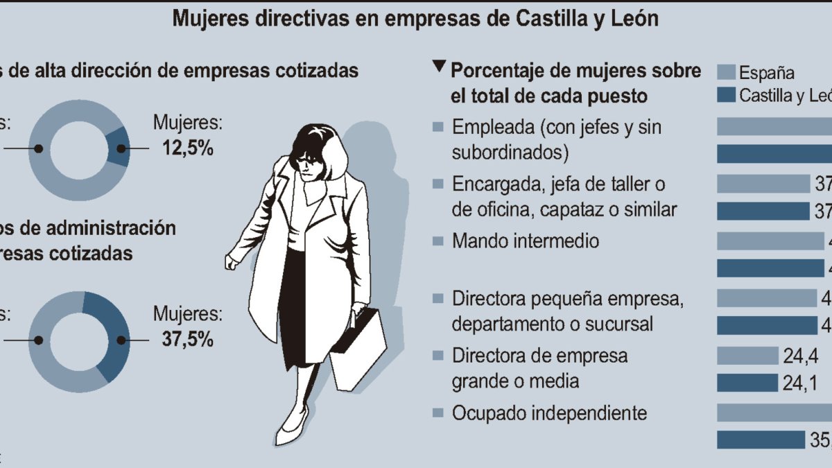 Mujeres directivas en empresas de Castilla y León (15cmx7cm).