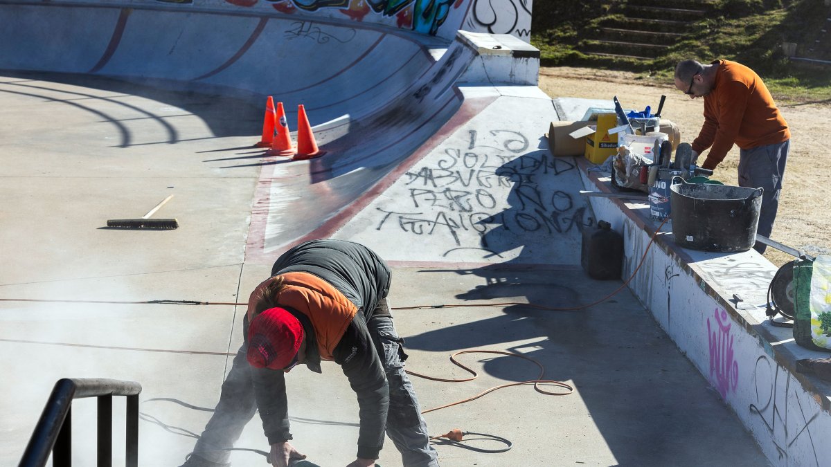 Las reparaciones en la pista de skate de San Isidro comenzaron el pasado lunes.