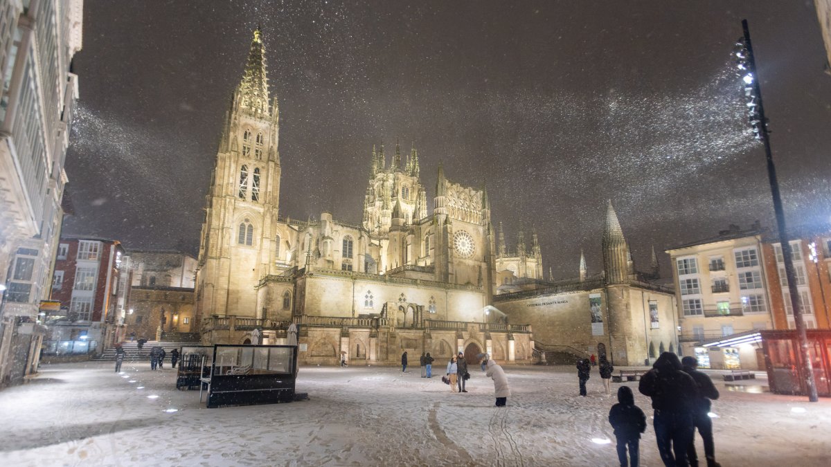 Imagen de la nevada en Burgos.