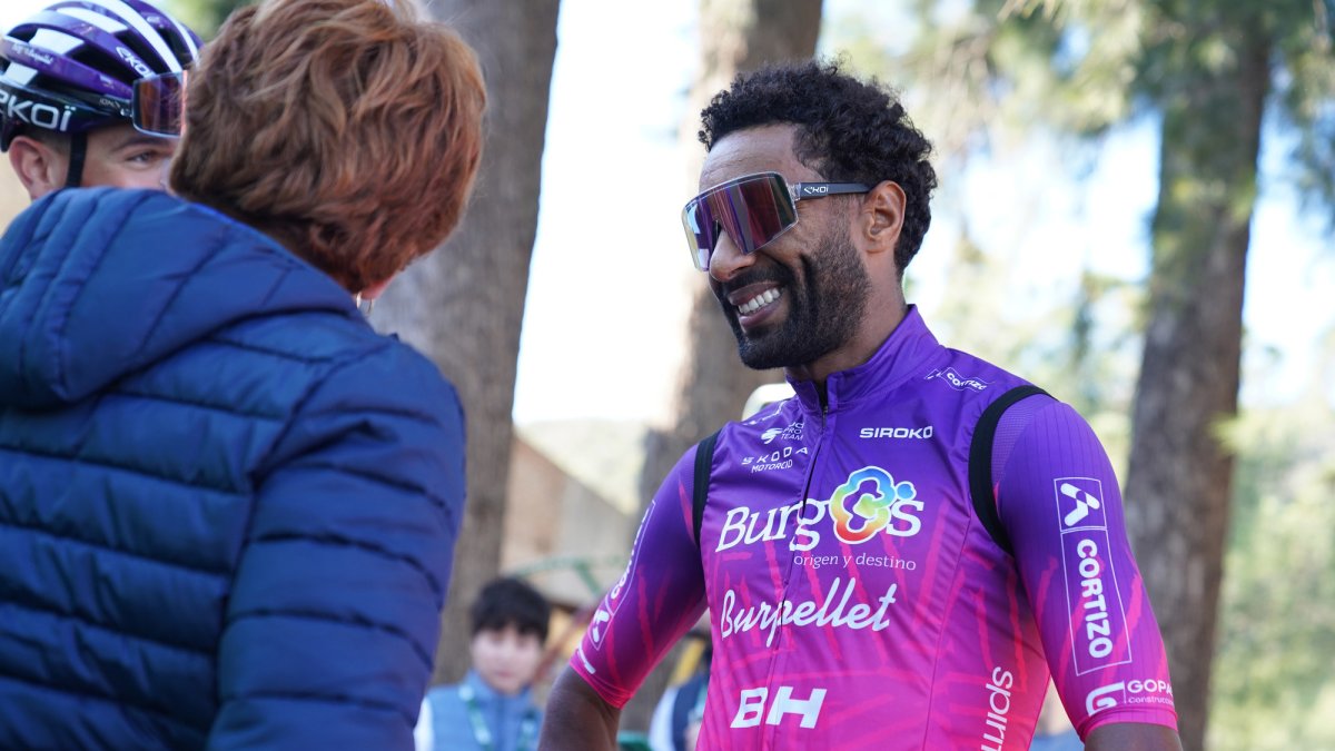 Merhawi Kudus, en sus primeras carreras con el Burgos Burpellet BH.