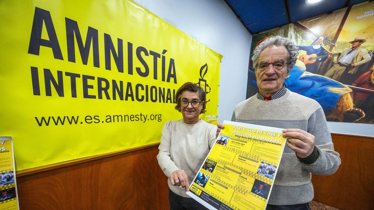 Los responsables de Amnistía Internacional en Burgos.