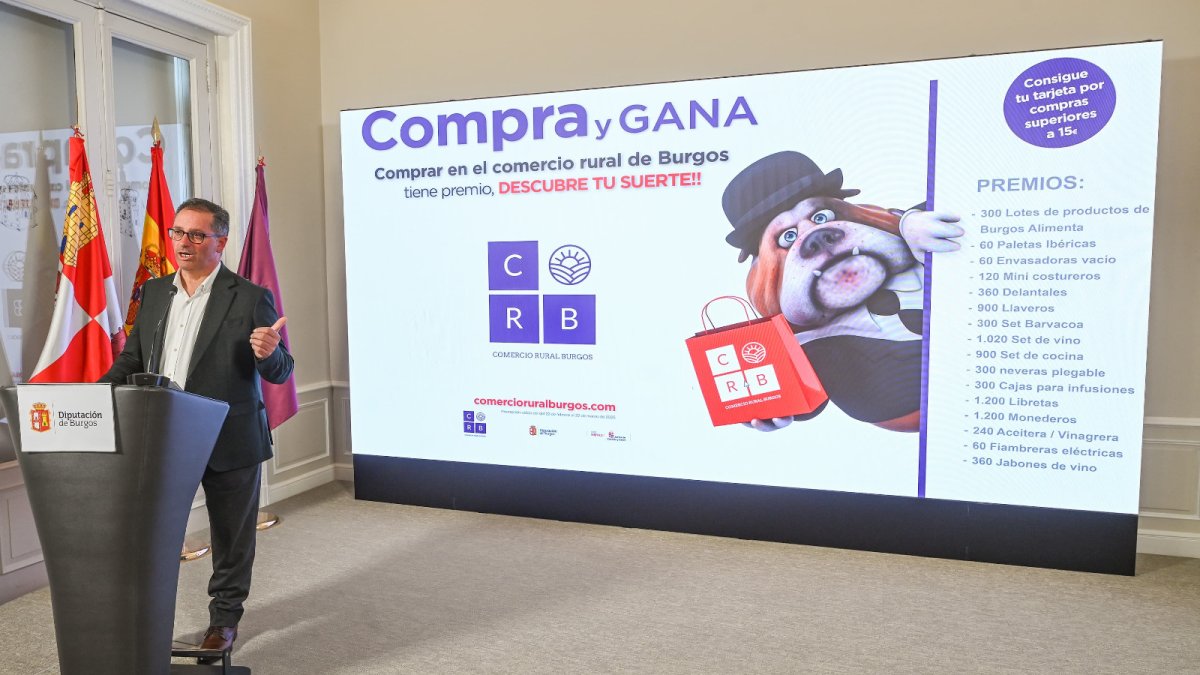 Presentación de la sexta campaña 'Compra y gana' de la Diputación de Burgos.