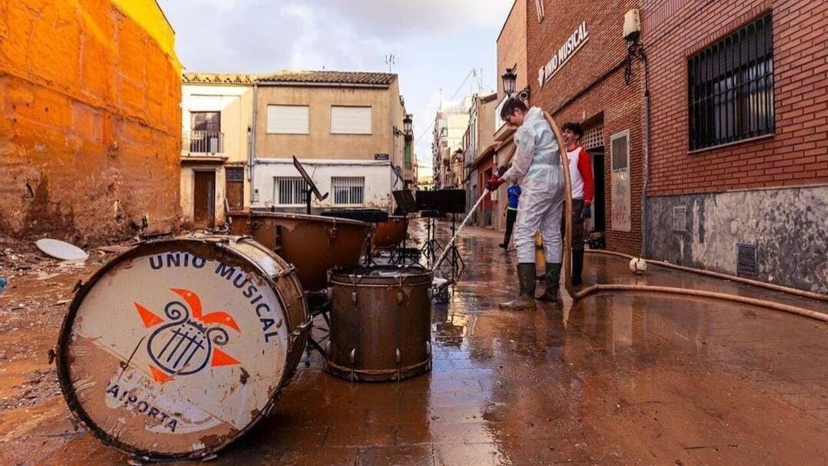 La DANA afectó a la Unión Musical de Paiporta.