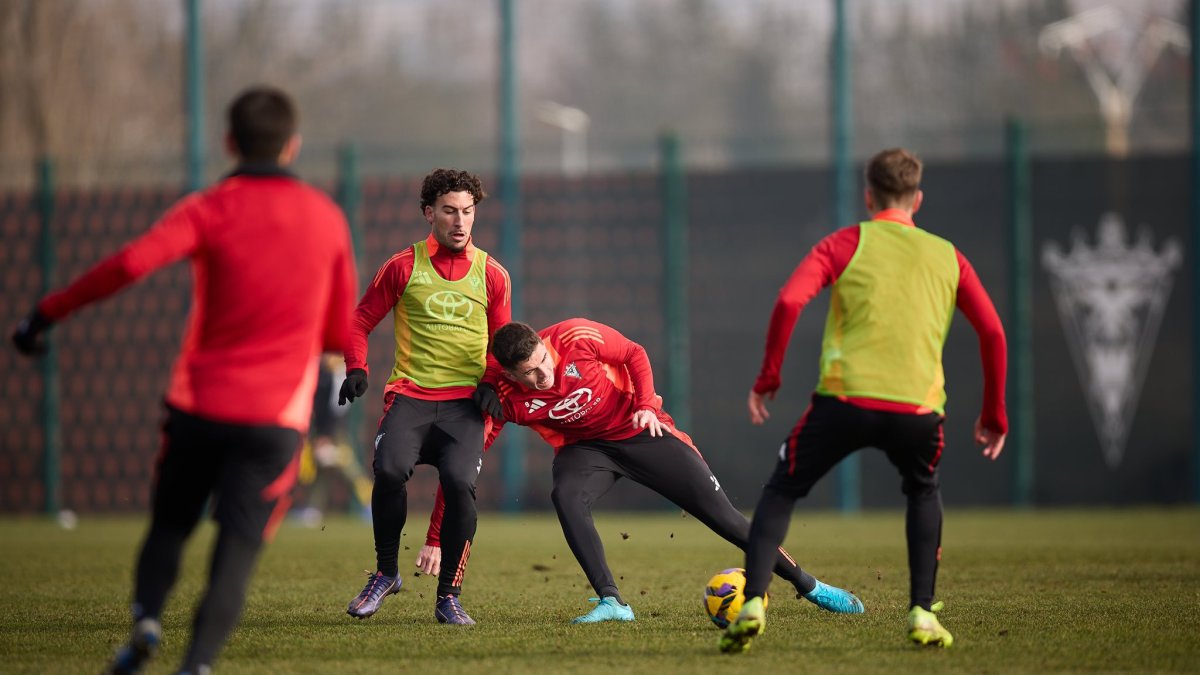 Imagen del entrenamiento del Mirandés.