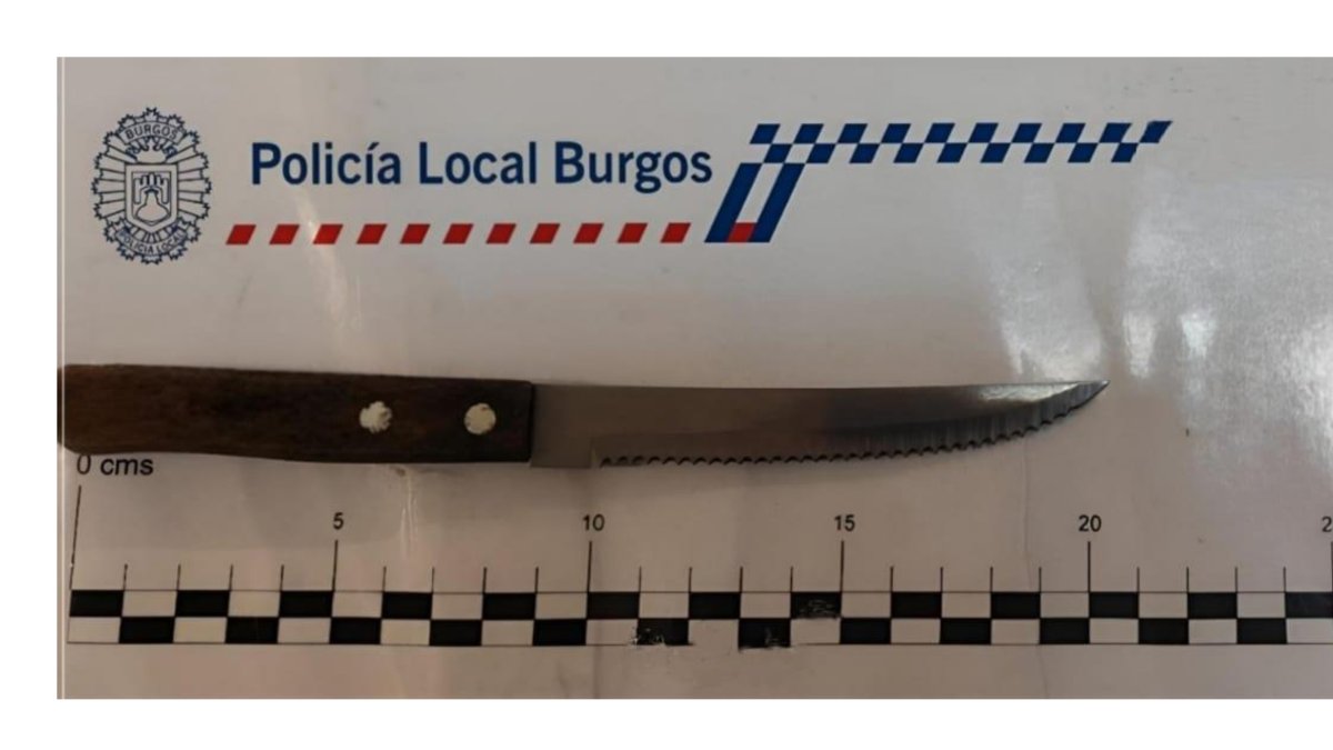 Imagen del cuchillo incautado por los agentes.