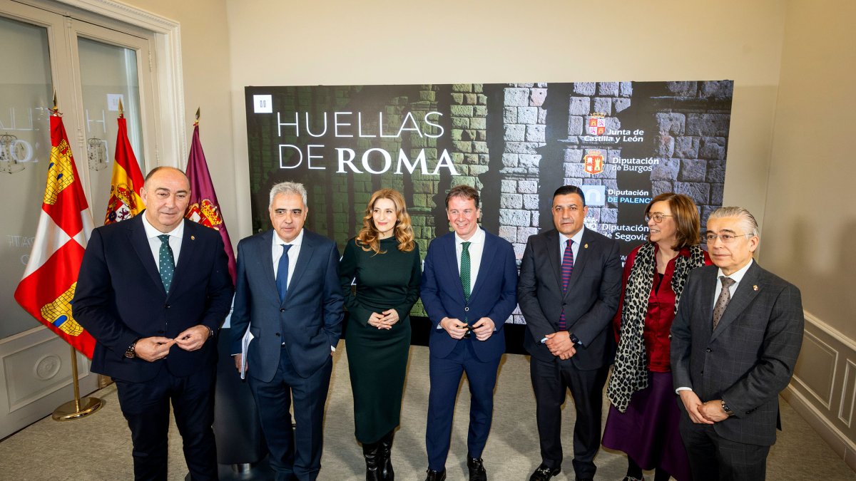 Presentación del proyecto 'Huellas de Roma' en la Diputación de Burgos.