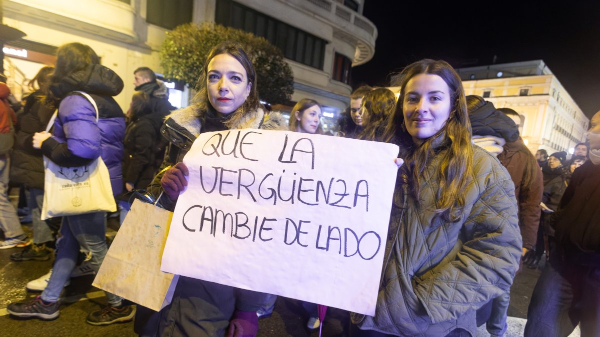 Instante de la manifestación del 8M en Burgos.