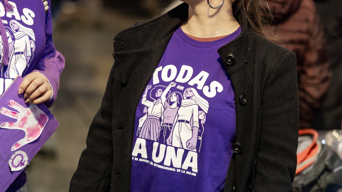 Instante de la manifestación del 8M en Burgos.