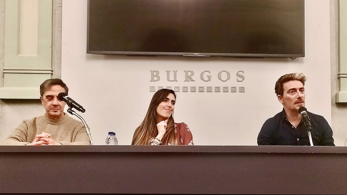 Alberto Fernández, Andrea Ballesteros y Víctor Clavijo, este jueves en la celebración del Día Mundial del Teatro en la Sala Polisón.