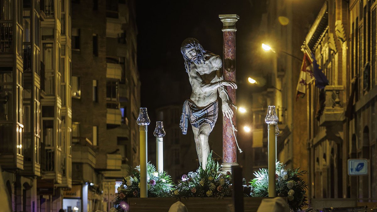 Instante de la procesión del Rosario Penitencial Obrero del año pasado, donde desfiló la copia de la talla de Siloe realizada por CPA en 2004.