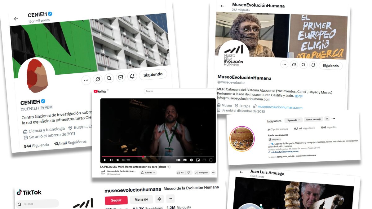 Más de 15 cuentas de seis redes sociales muestran el trabajo de los entes del Sistema Atapuerca.