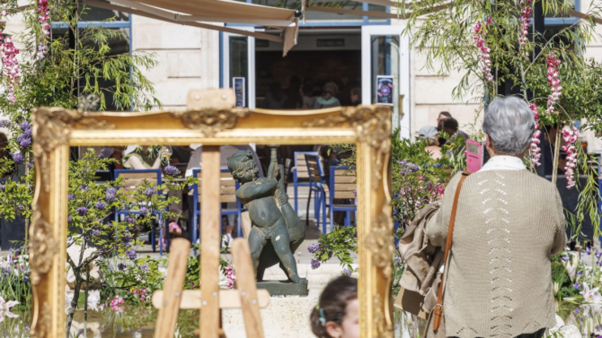 La Fuente del Niño y el Cisne del paseo de Marceliano Santa María, enmarcada, el pasado 2024.