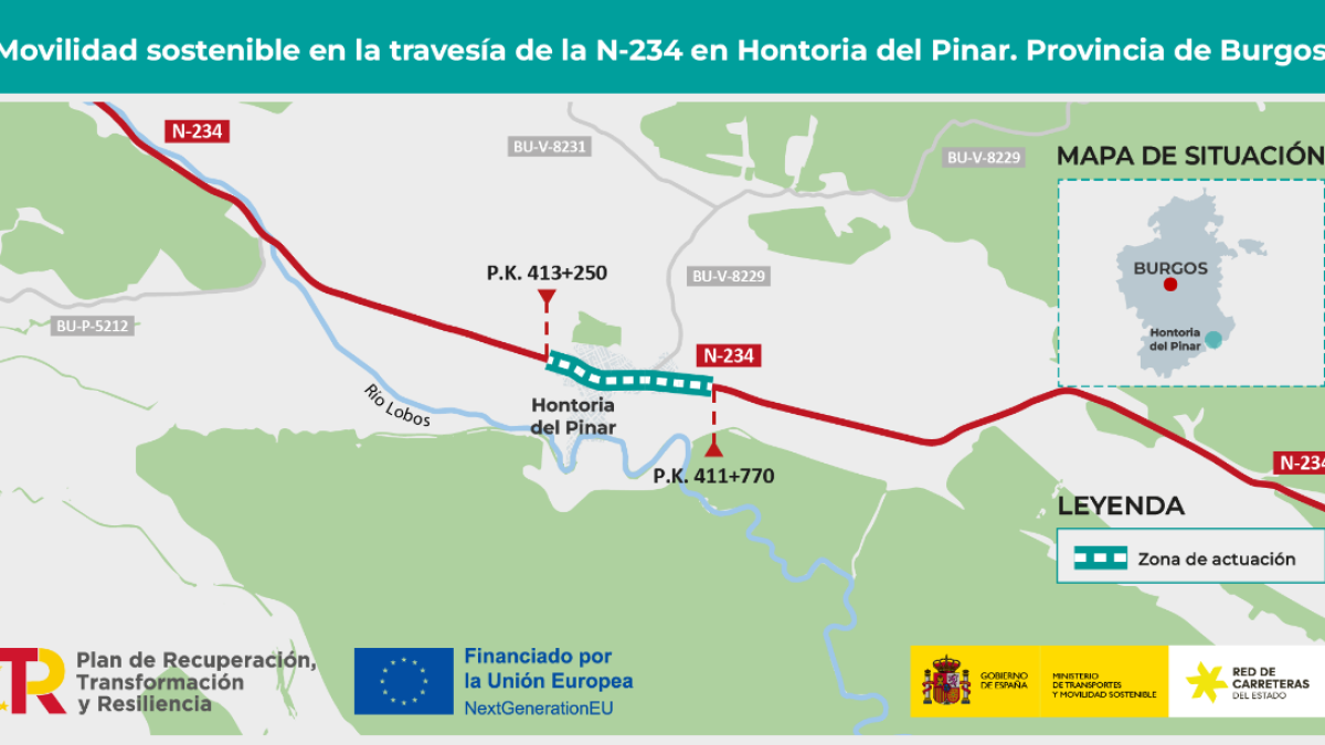 Mapa de la zona de actuación.