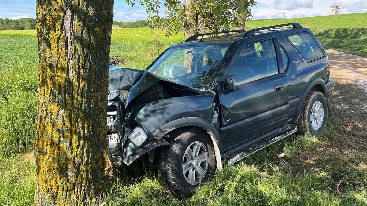 Cuatro jóvenes heridos en Castrillo de Solarana tras chocar contra un árbol.