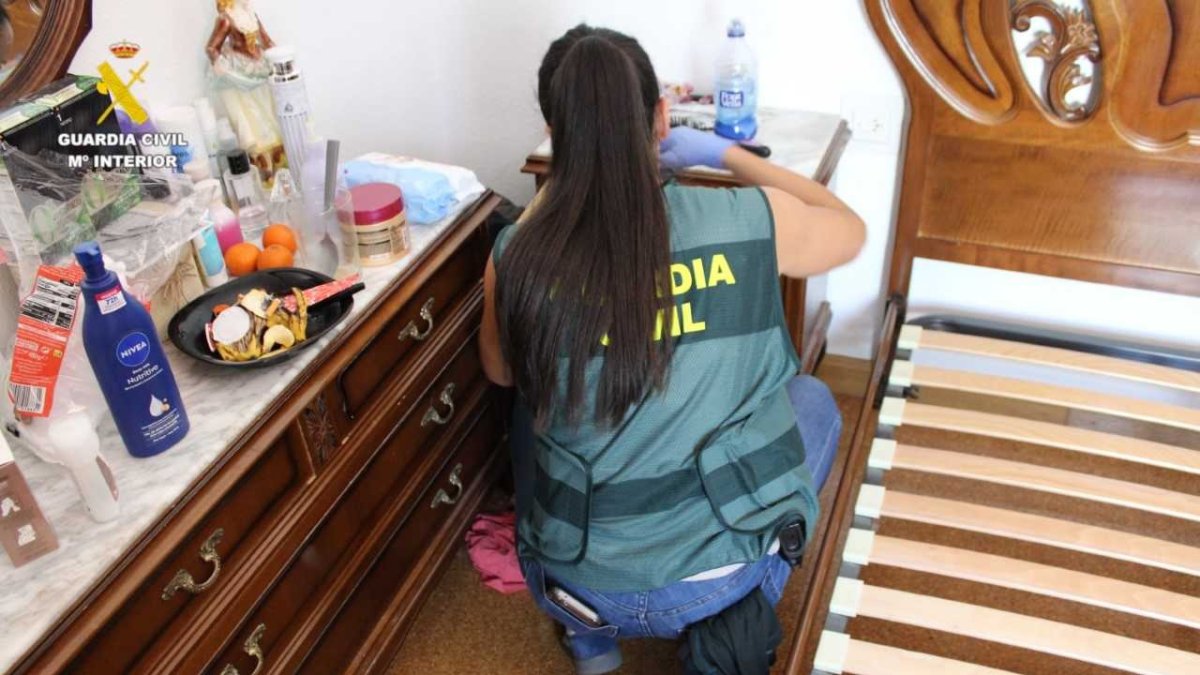 Registro de la vivienda del detenido por tráfico de drogas .