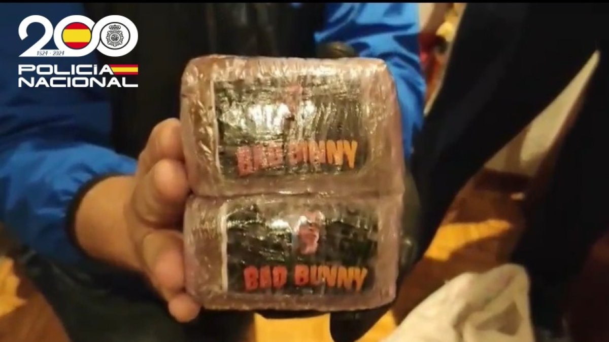 Imagen del hachís incautado.