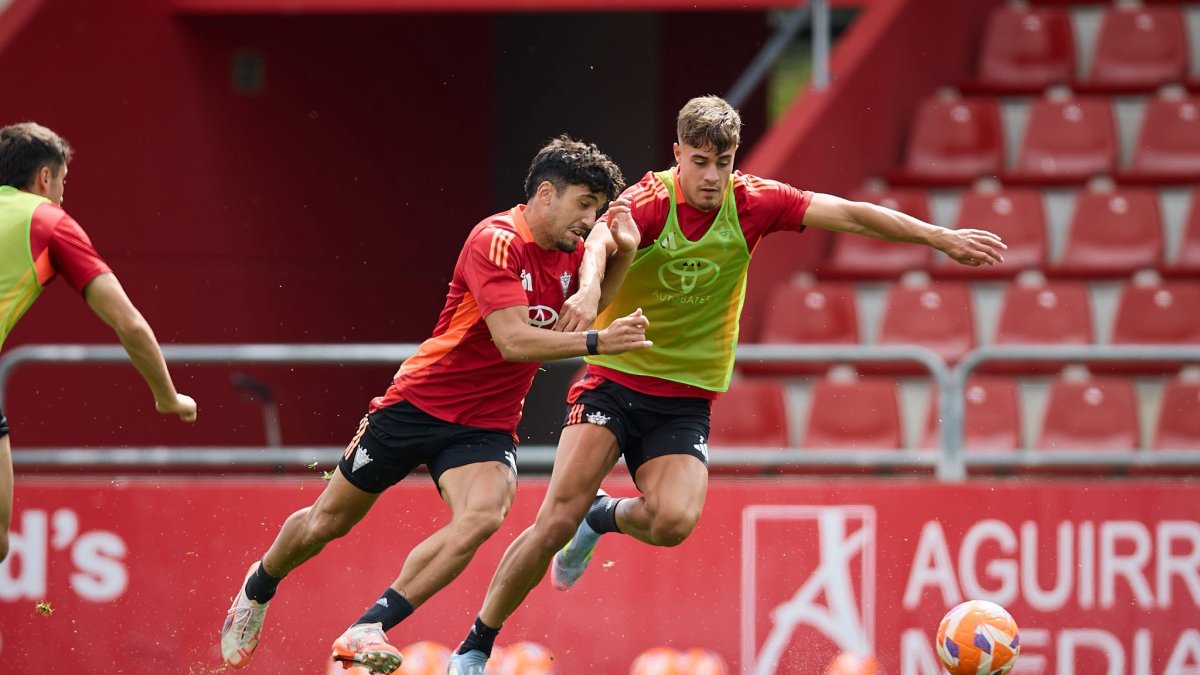 Imagen del entrenamiento del Mirandés.