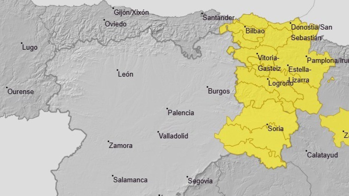 Avisos por lluvias y tormentas este jueves en Castilla y León.