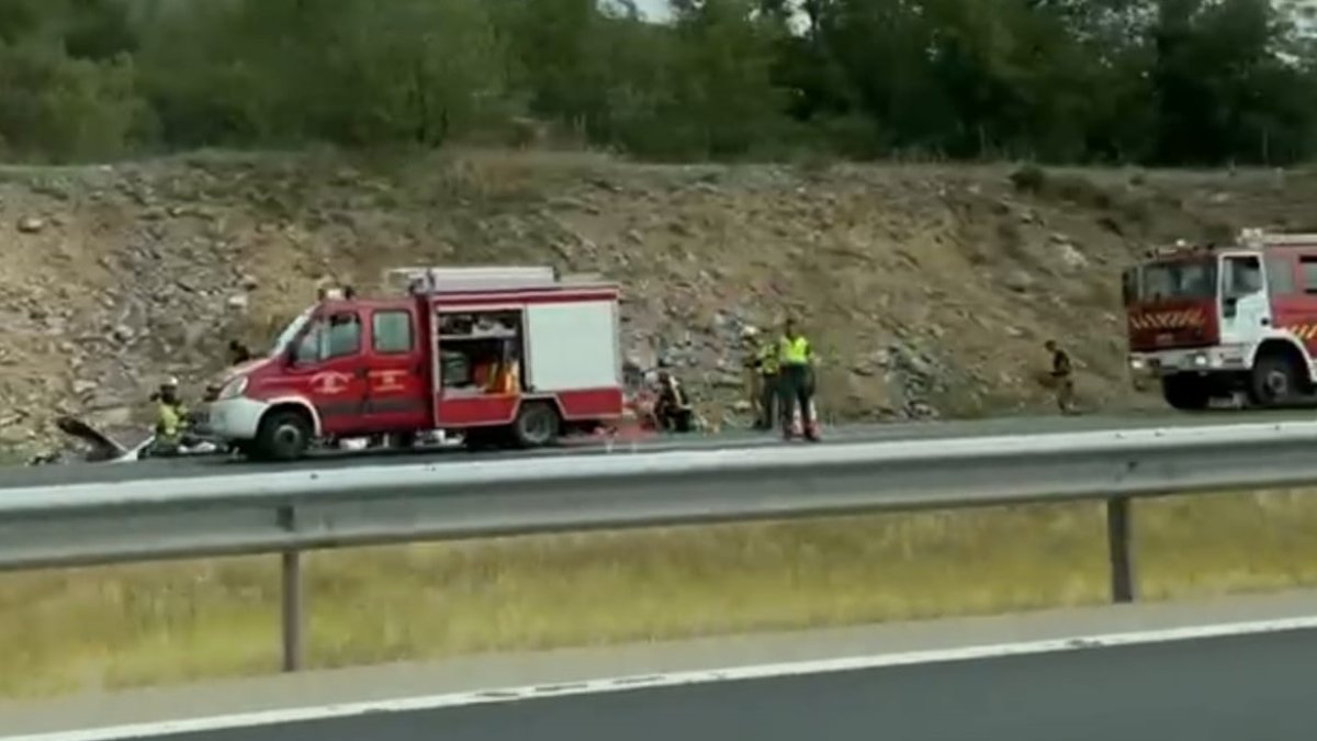 Accidente en la AP-1 a 10 kilómetros de Briviesca.