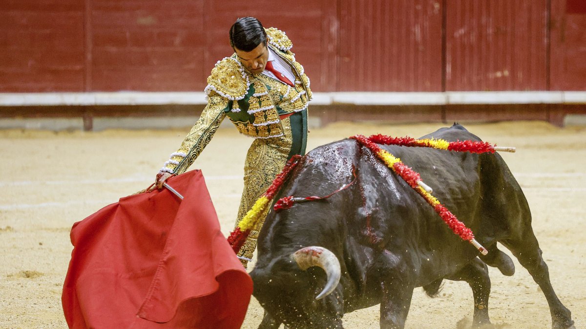 Emilio de Justo, durante la cuarta corrida de las fiestas.