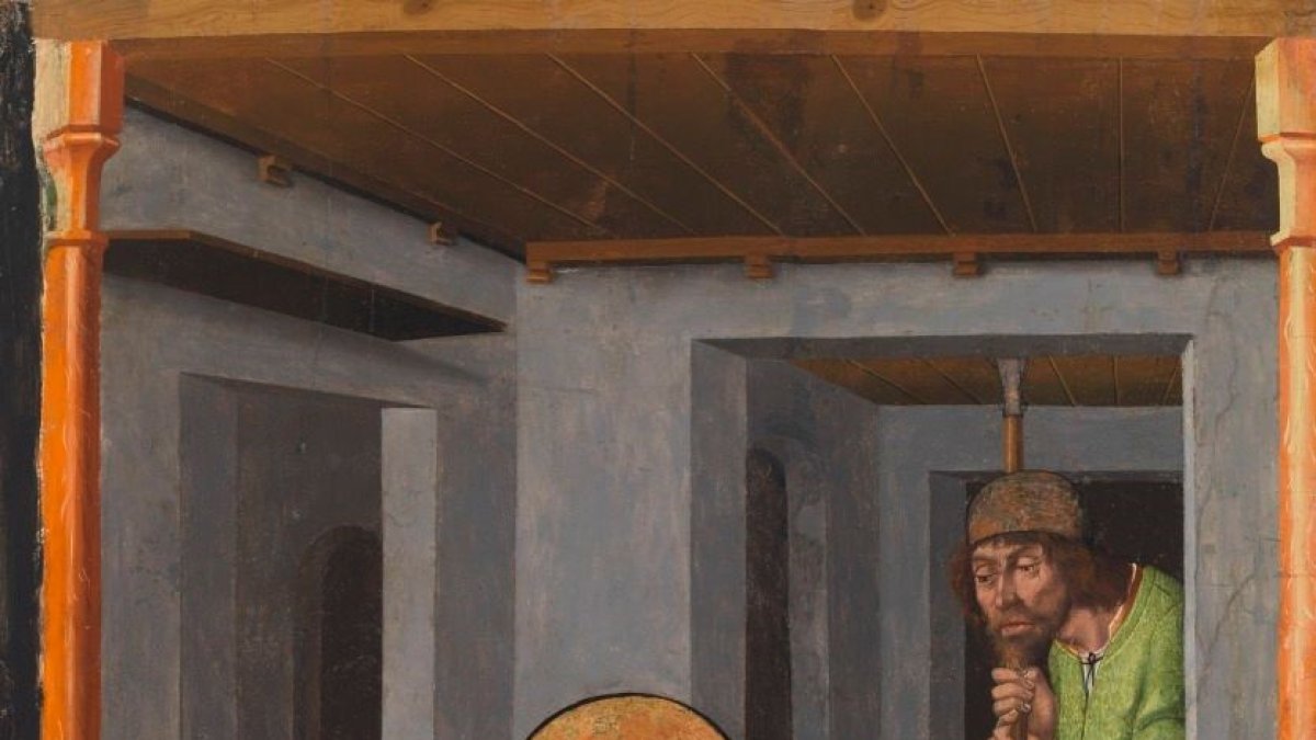 Archivo - Pintura de la Visita de San Pablo a San Pedro en prisión, atribuida al Maestro Bartolomé en colaboración con Fernando Gallego.