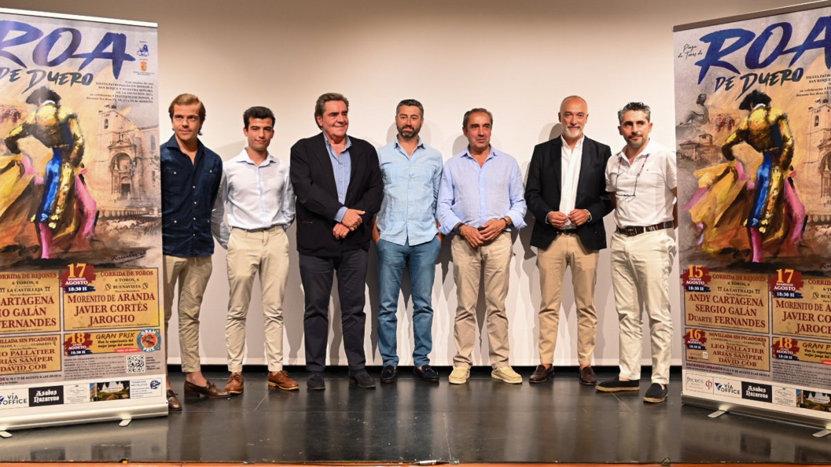Presentación de la feria taurina de Roa, organizada por Manuel Martínez Erice y Alfonso Ortiz.