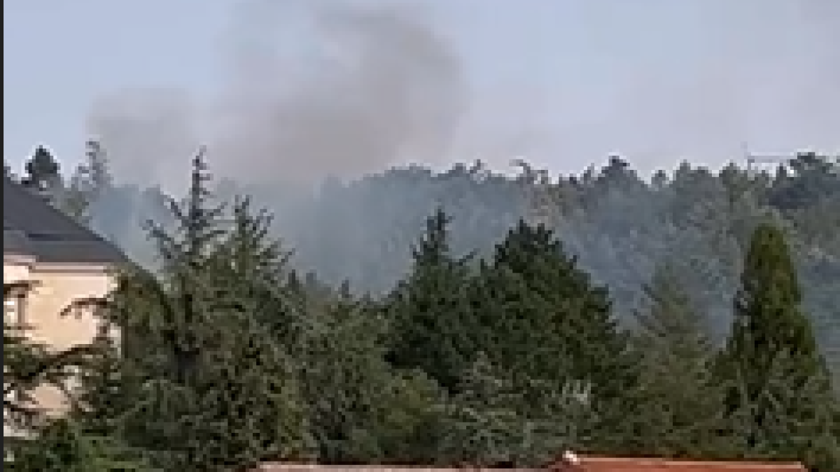 Imagen del humo generado por el incendio.