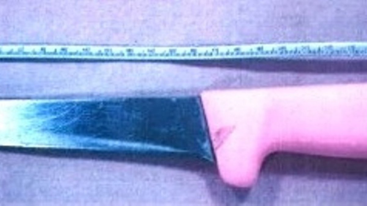 El cuchillo con el que el detenido amenazó a la menor y a su madre.