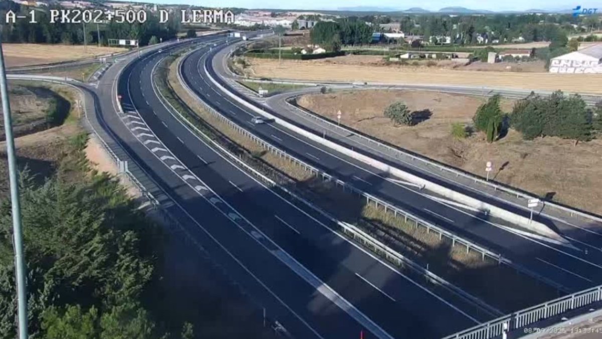 El accidente apenas causó efectos en la circulación en la A-1 a la altura de Lerma.