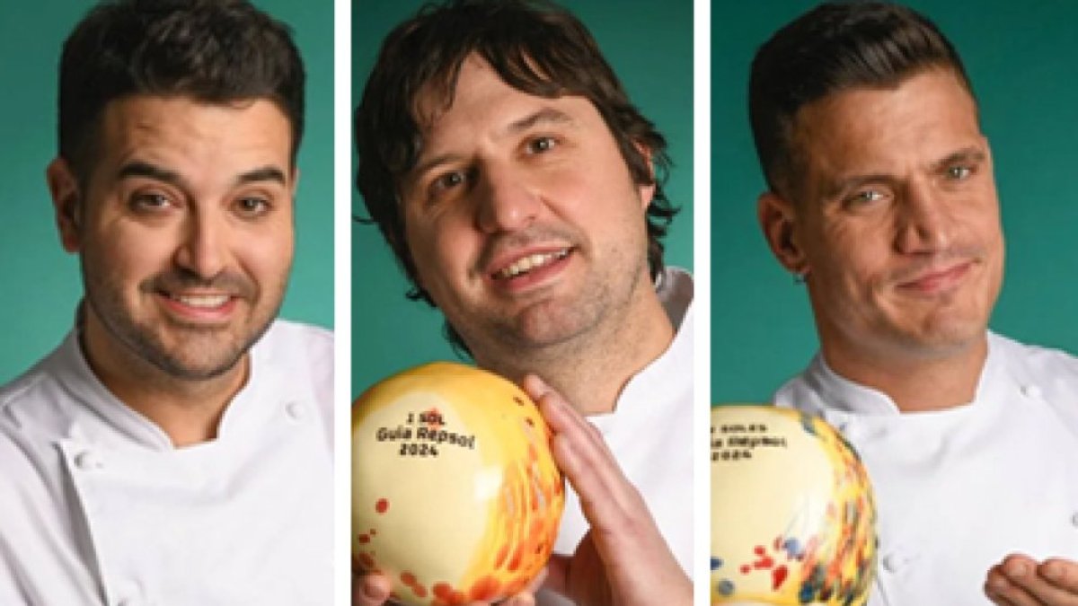 Ricardo Temiño, Alberto Molinero y Miguel Cobo, tres de los cocineros con estrella Michelin de la provincia de Burgos.