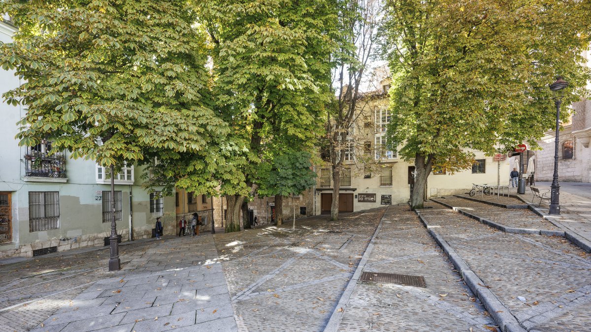 La plaza de los Castaños, en el corazón del Casco Histórico es inaccesible.