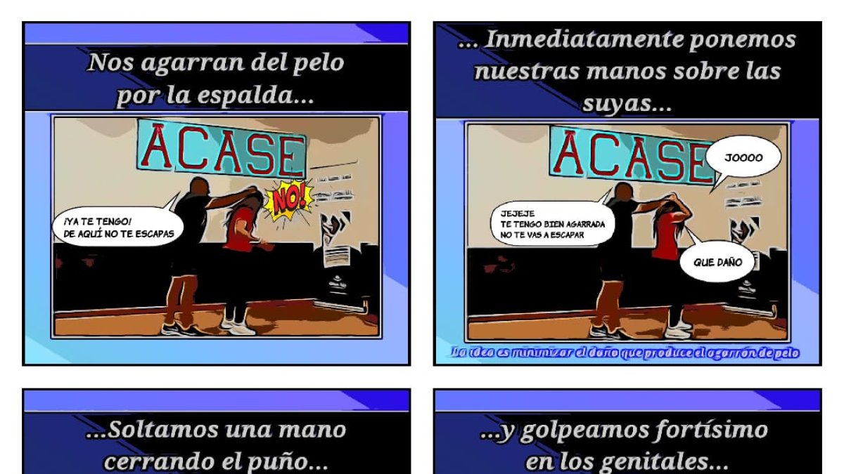 Imagen del cómic divulgativo de defensa personal