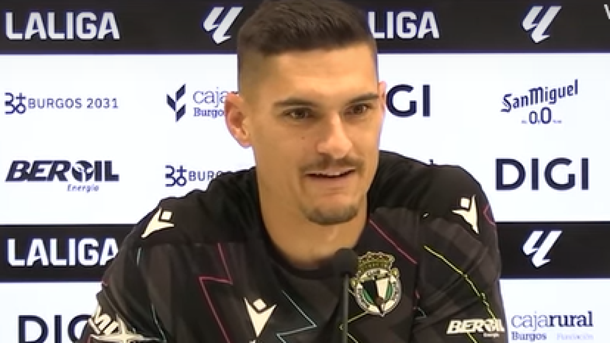 Ander Cantero, durante la rueda de prensa.