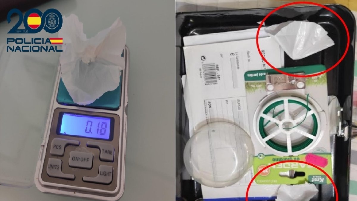 Imagen de la droga incautada al detenido.