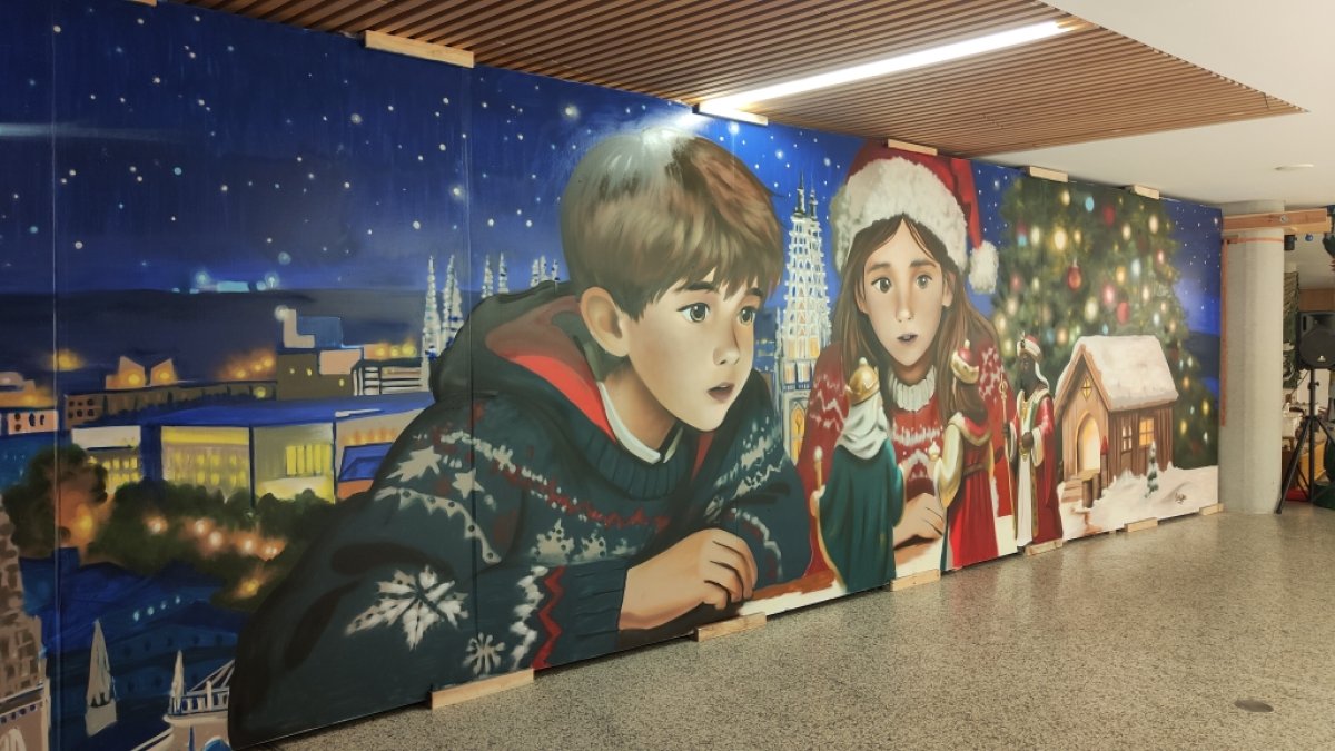 Mural creado para la XXXIII edición del Belén Monumental del Ejército.