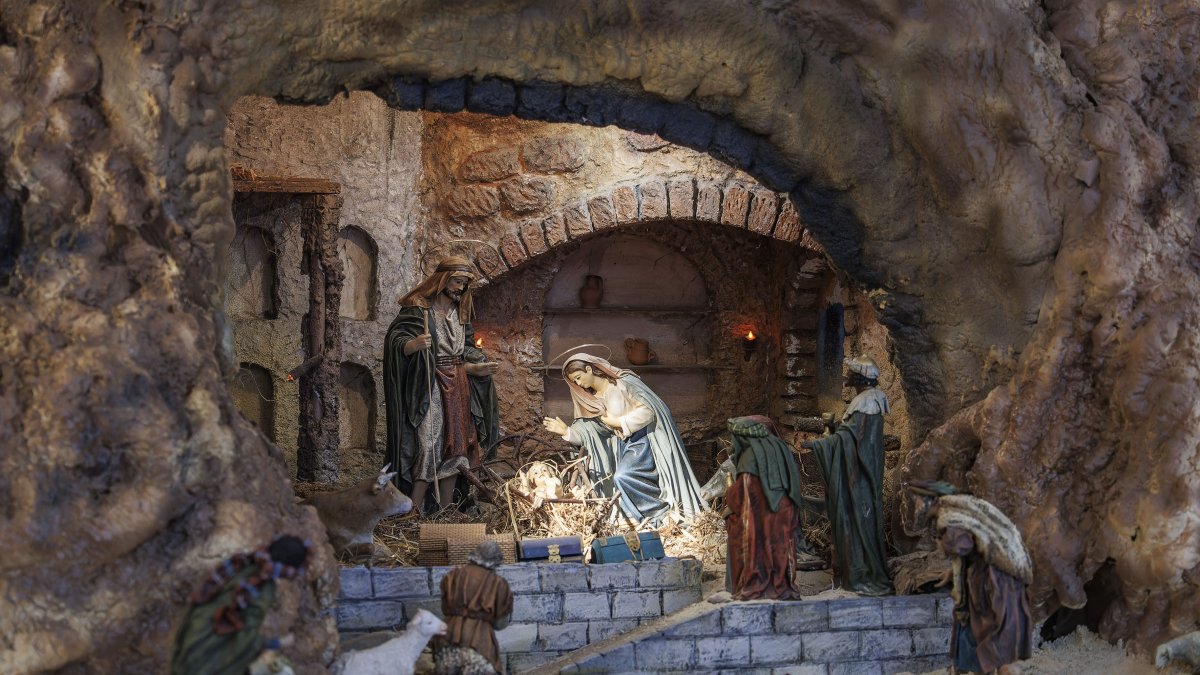 Detalle del Misterio del Belén Monumental del Ejército, que puede visitarse en el Fórum.