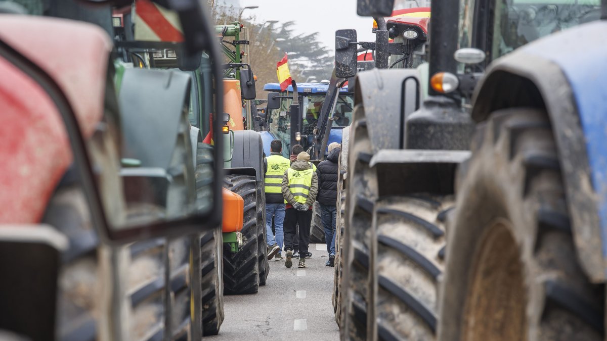 Tractorada en Burgos contra Mercosur.