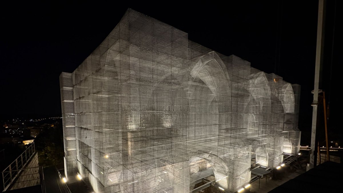 Iluminación del Castillo, en un momento de las pruebas realizadas.