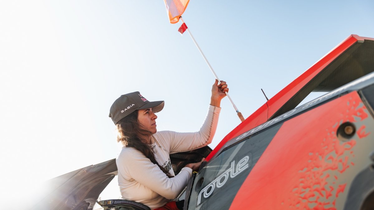 La piloto Cristina Gutiérrez  en una de las etapas del Dakar.