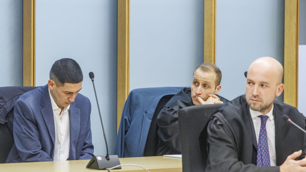 El acusado, durante la última sesión del juicio oral por la muerte de Sergio Delgado.