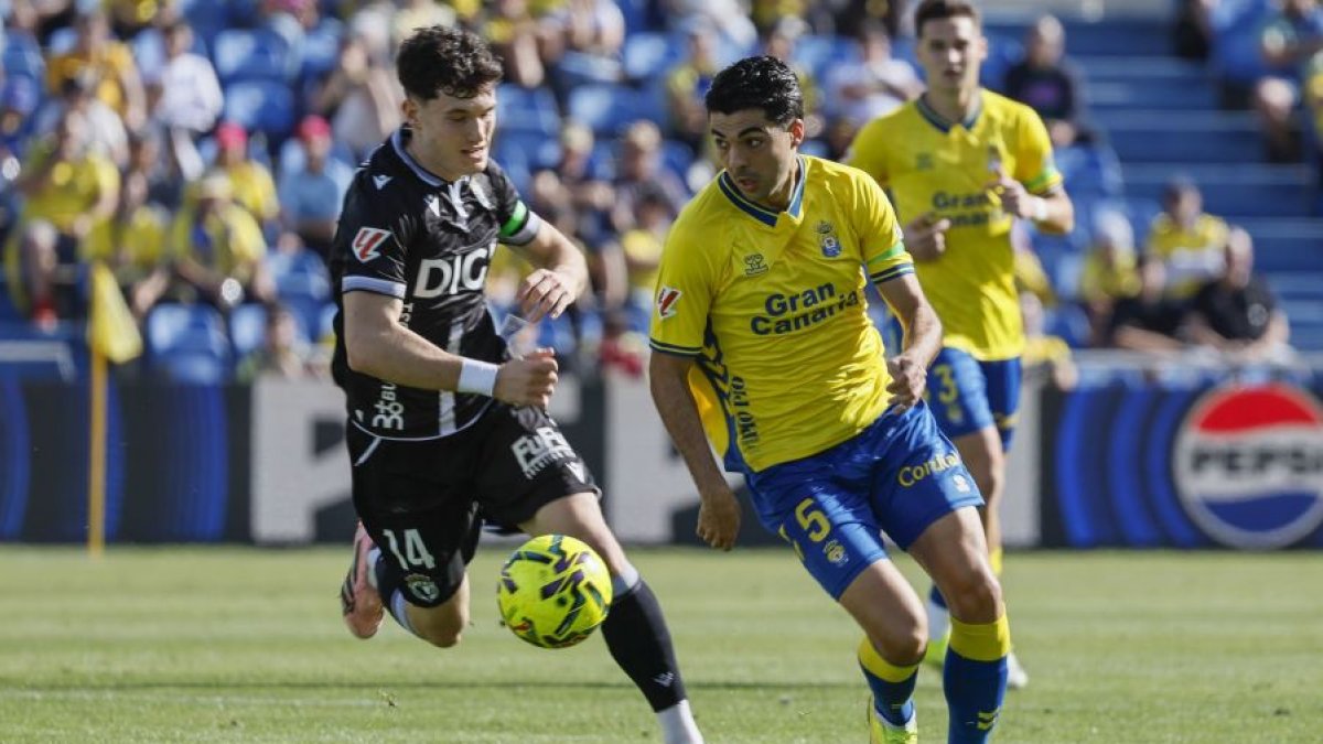 Imagen del partido entre Las Palmas y el Burgos CF.